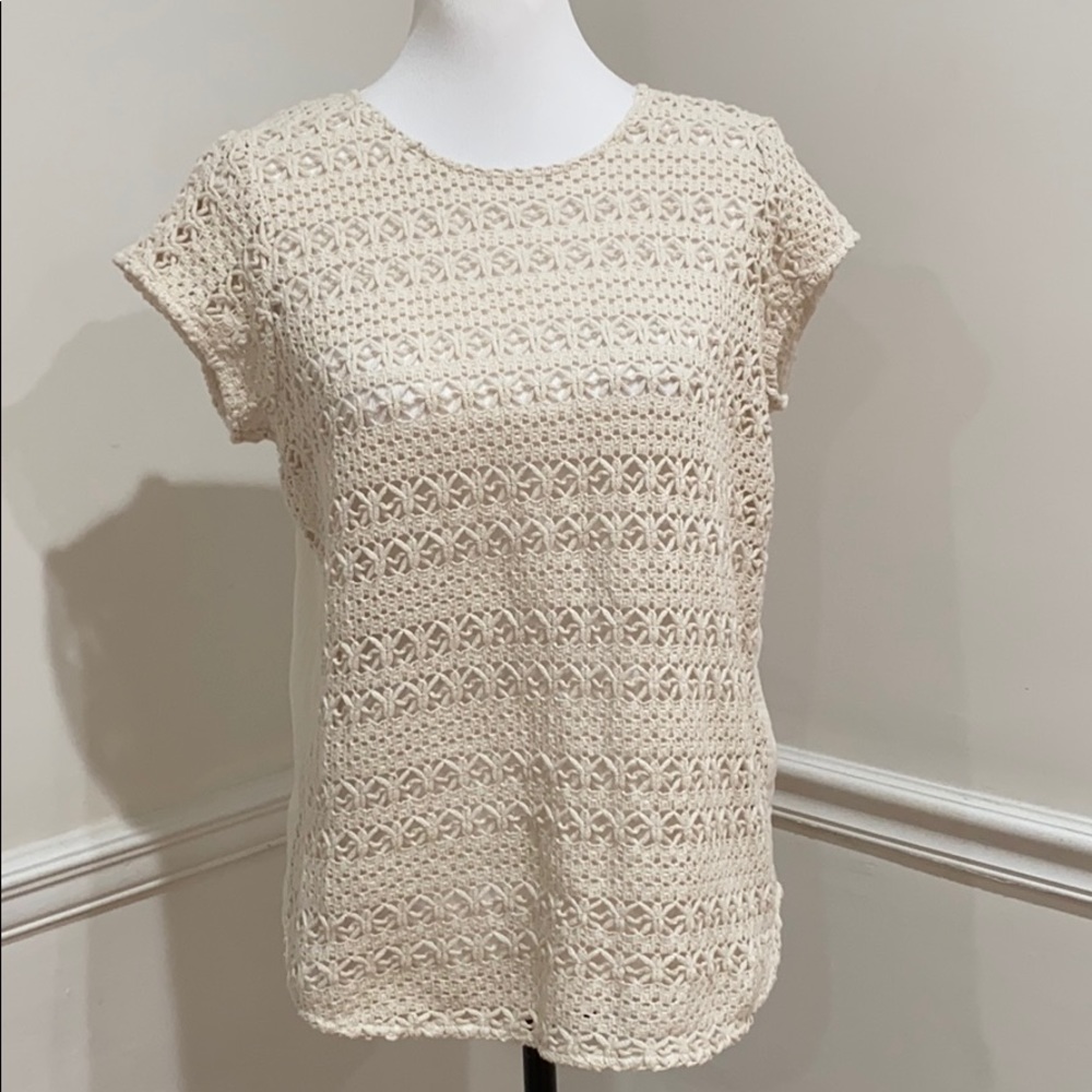 Joie Ivory Crochet Top S